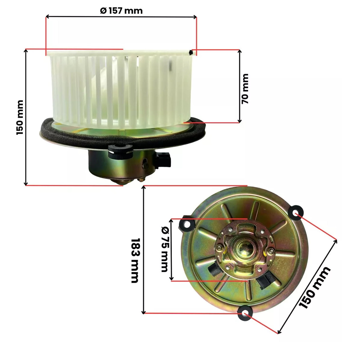 Ventilador Ar Condicionado Compatível Com Case Cx130 Cx160 Cx210 24v