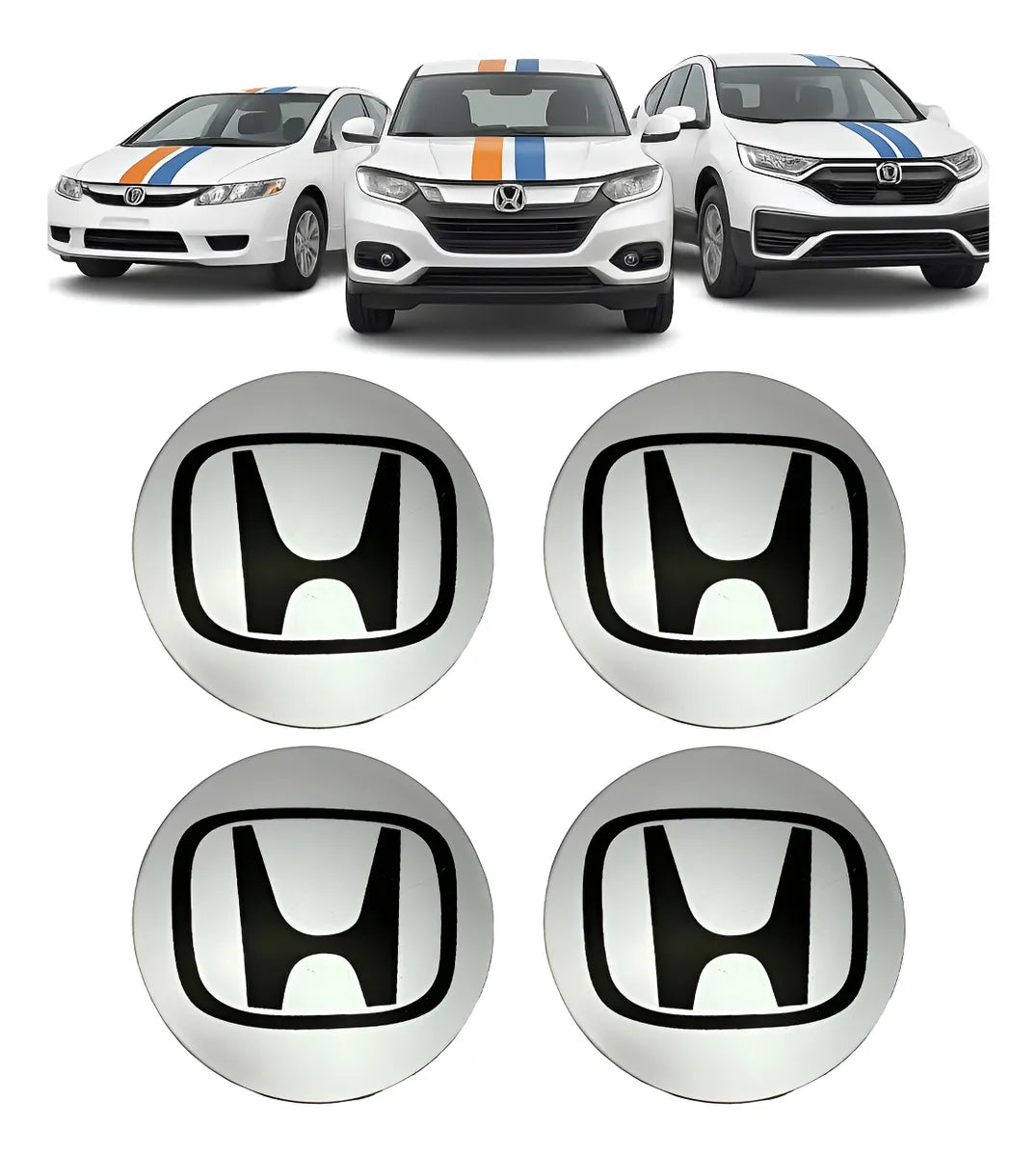 KIT 4X Centro Calota Honda Hrv/Crv/New Civic 69 MM