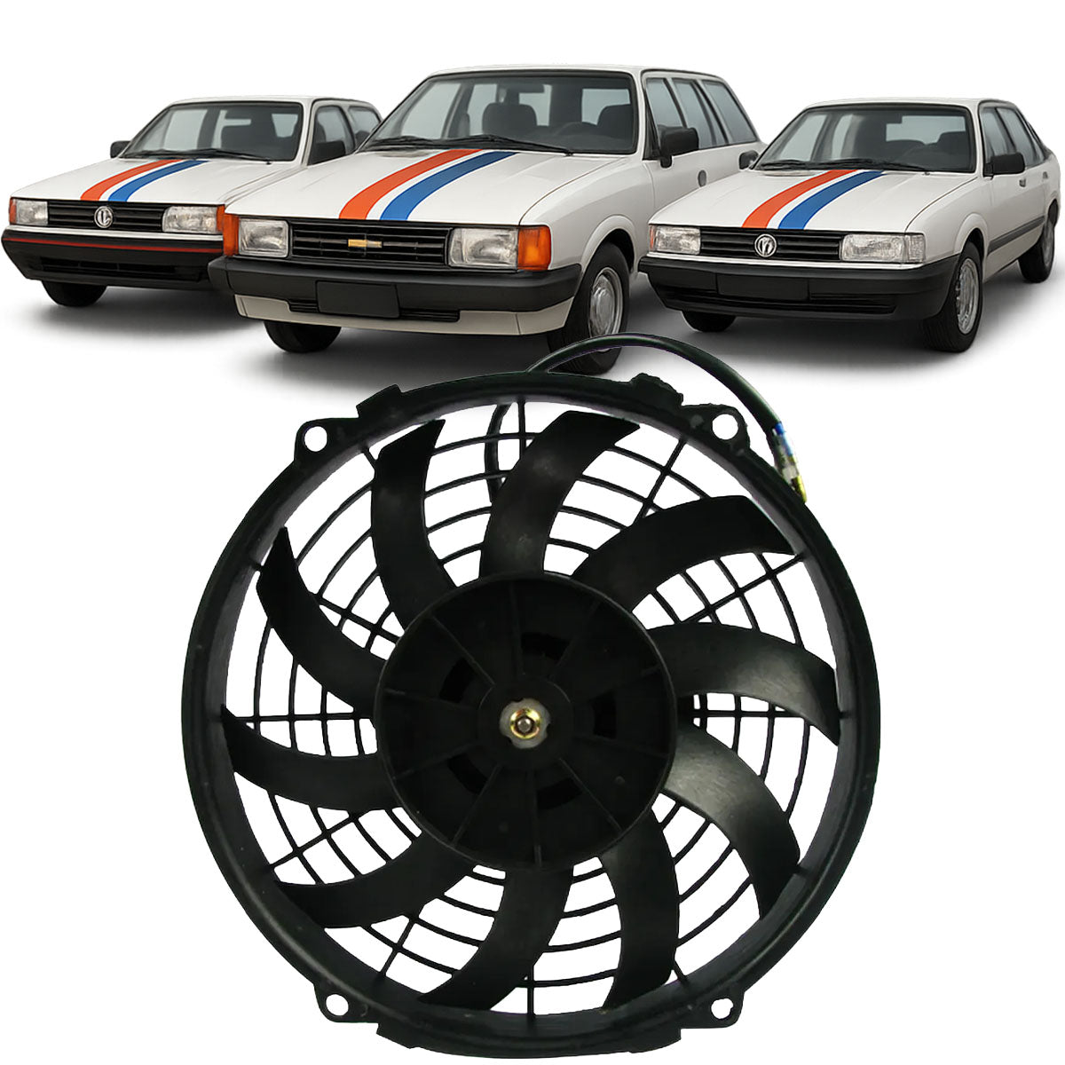 Eletroventilador Ventoinha Universal 9 Polegadas 12v Para Adaptações