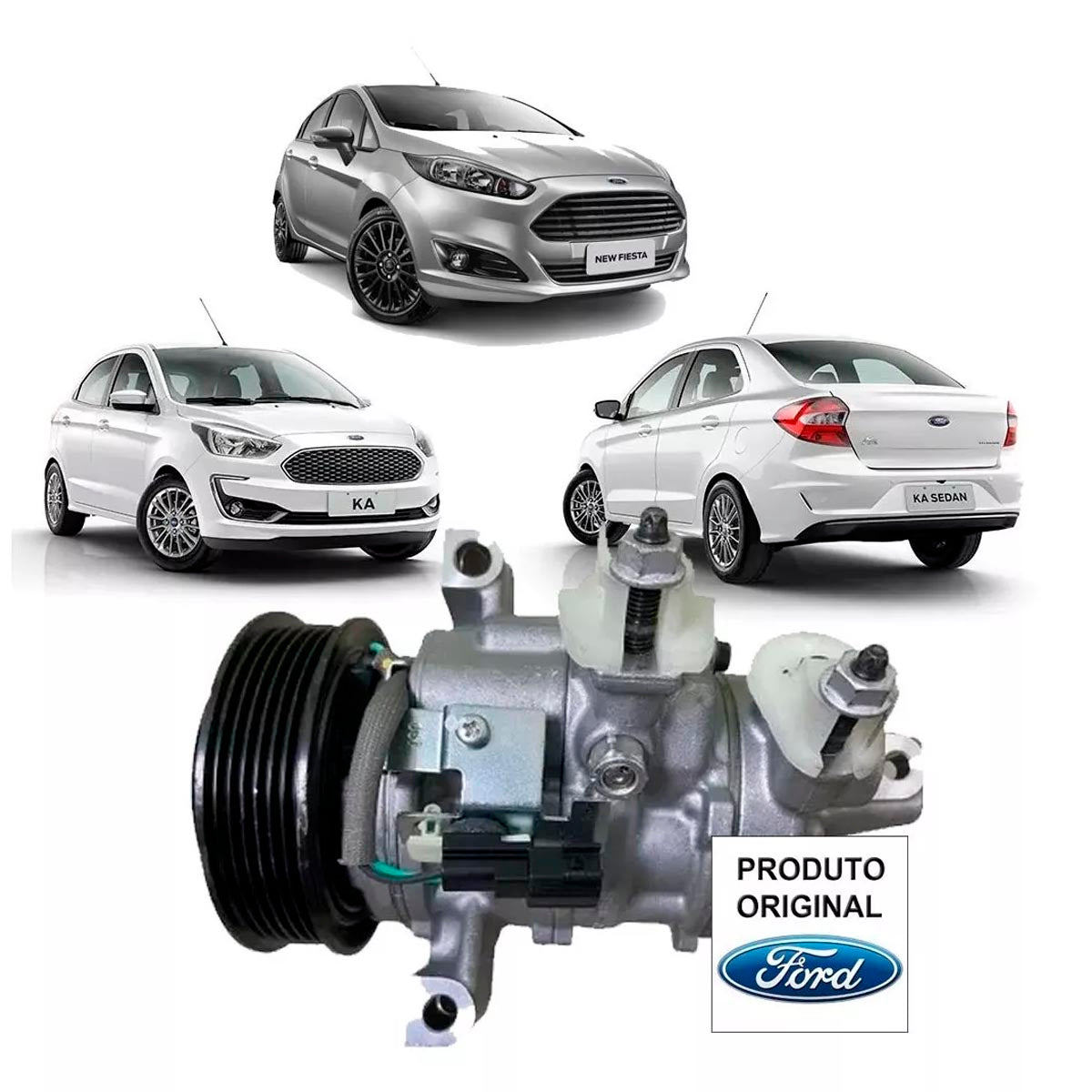 Compressor Ar Condicionado Ford Ka 1.0 3 Cil 2015 A 2018